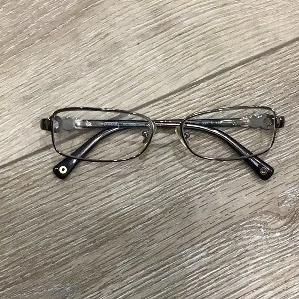 Coach Silver/Black Rectangle Eyeglasses Frames HC5005